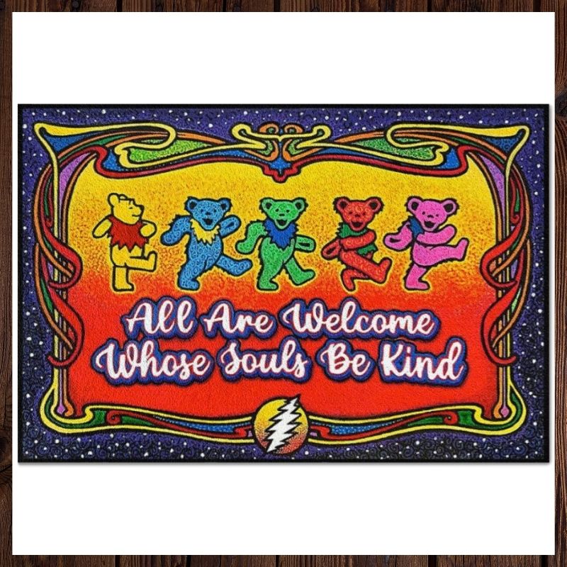 Winnie Pooh Grateful dead All are welcome whose souls be kind doormat 3 Winnie Pooh Grateful dead All are welcome whose souls be kind doormat 2