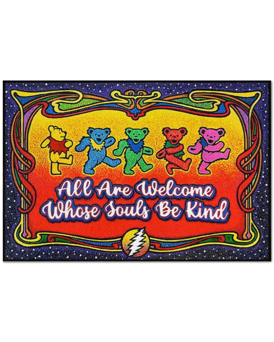 Winnie Pooh Grateful dead All are welcome whose souls be kind doormat 17 Winnie Pooh Grateful dead All are welcome whose souls be kind doormat 3