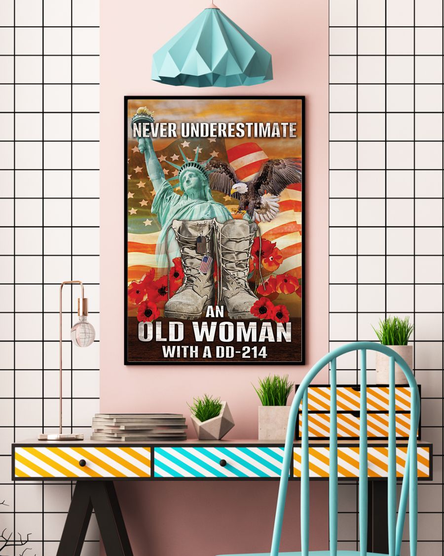 WomenVeteransneverunderestimateanoldwomanwithadd poster