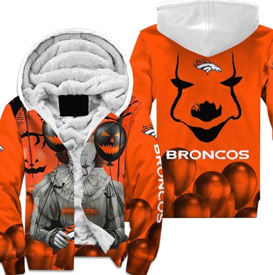 Denver broncos pennywise the dancing clown it halloween 3d all over print hoodie4