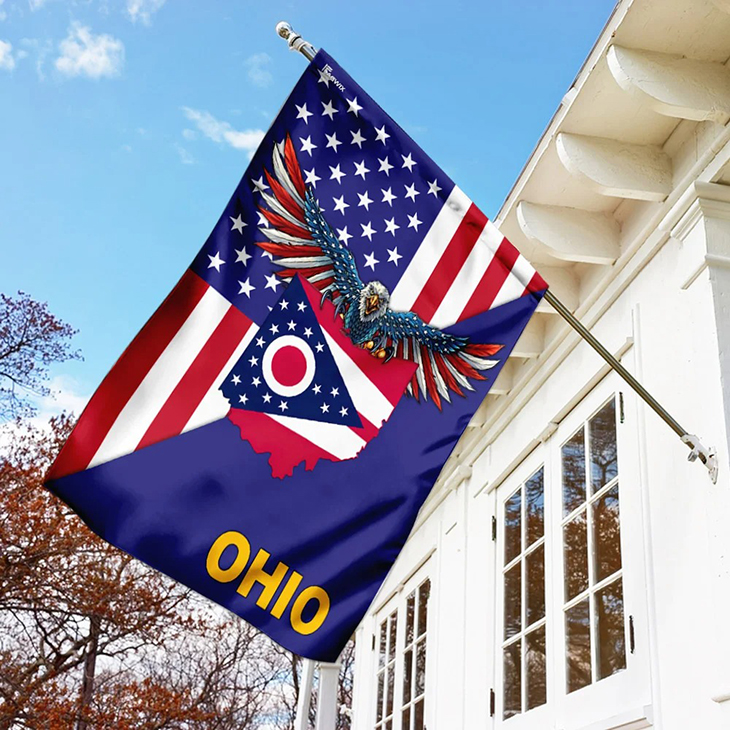 US State Ohio American Eagle Flag1