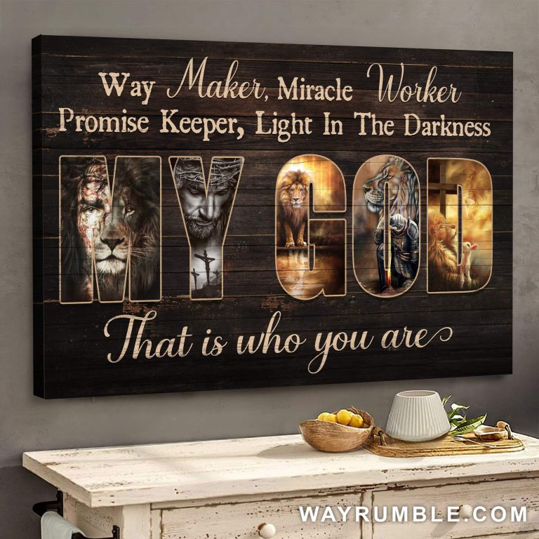 Jesus lion way maker miracle worker promise keeper light in the darkness canvas 1