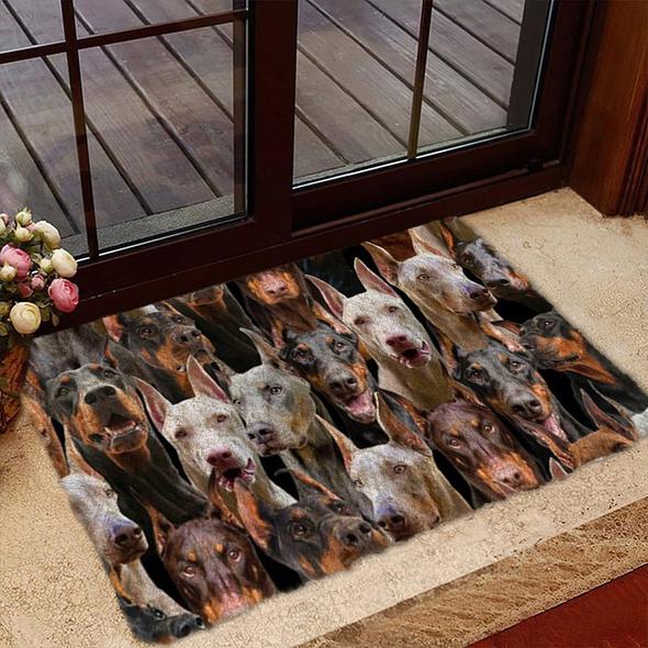 A Bunch Of Doberman Doormat 1