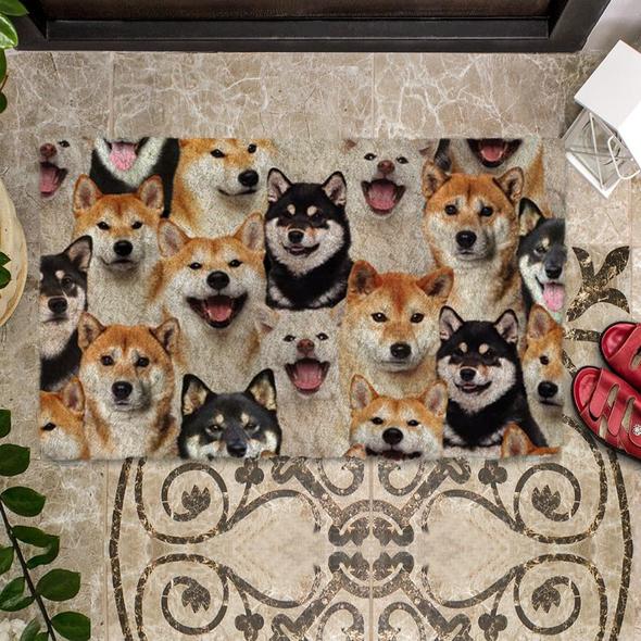 A Bunch Of Shiba Inus Doormat1