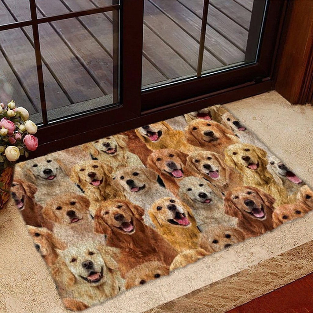 A bunch Of Golden Retrievers Doormat