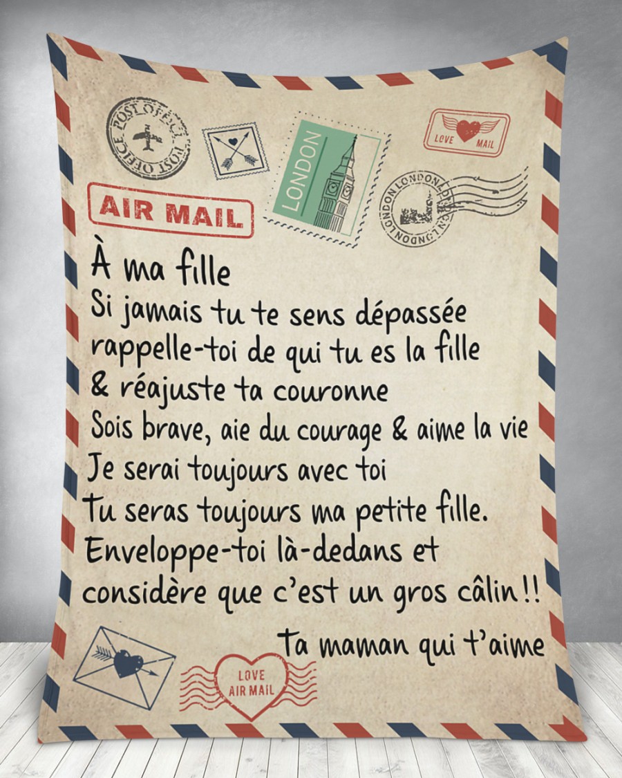 Air Mail To my daughter from your mom who loves you fleece blanket 2 Air Mail To my daughter from your mom who loves you fleece blanket 1