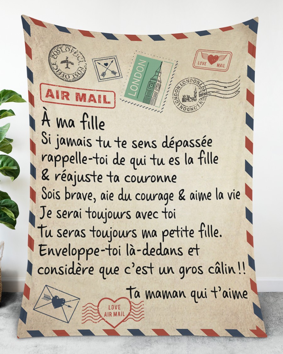 Air Mail To my daughter from your mom who loves you fleece blanket 3 Air Mail To my daughter from your mom who loves you fleece blanket 2