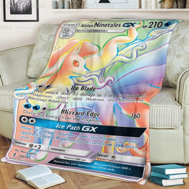 Alolan Ninetales GX Guardians Rising Pokemon blanket 1