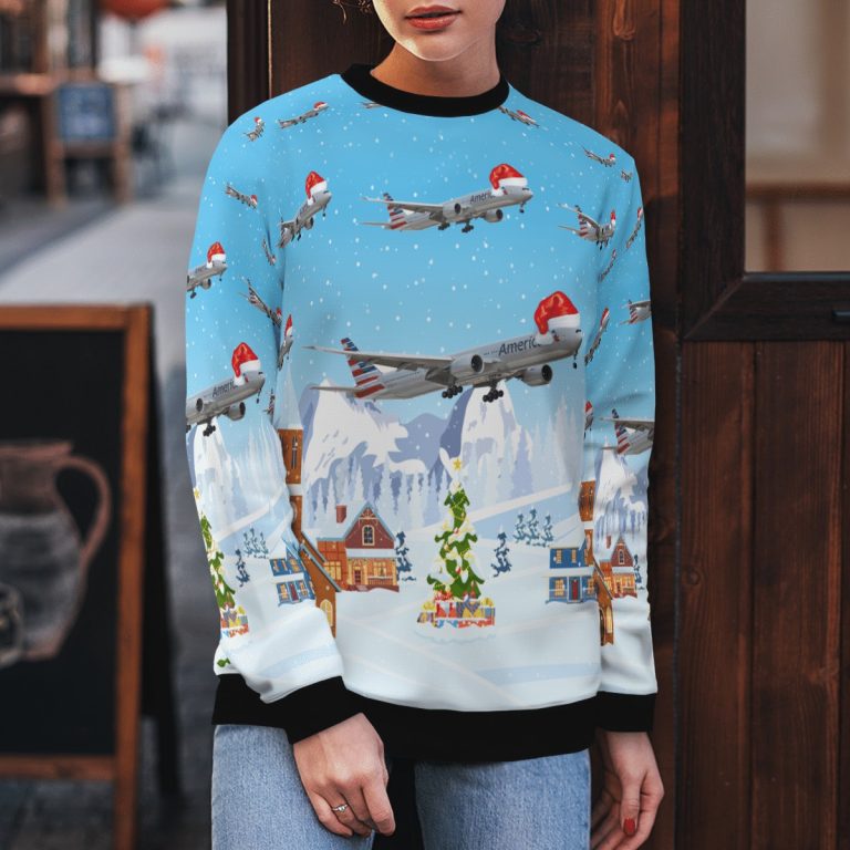 American Airlines Boeing 777 300ER Christmas sweater sweatshirt 4
