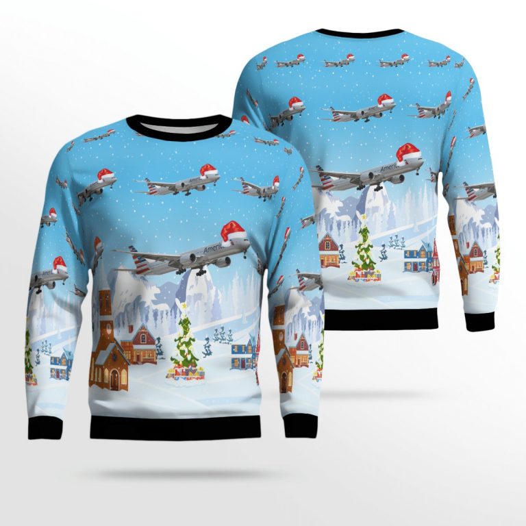 American Airlines Boeing 777 300ER Christmas sweater sweatshirt