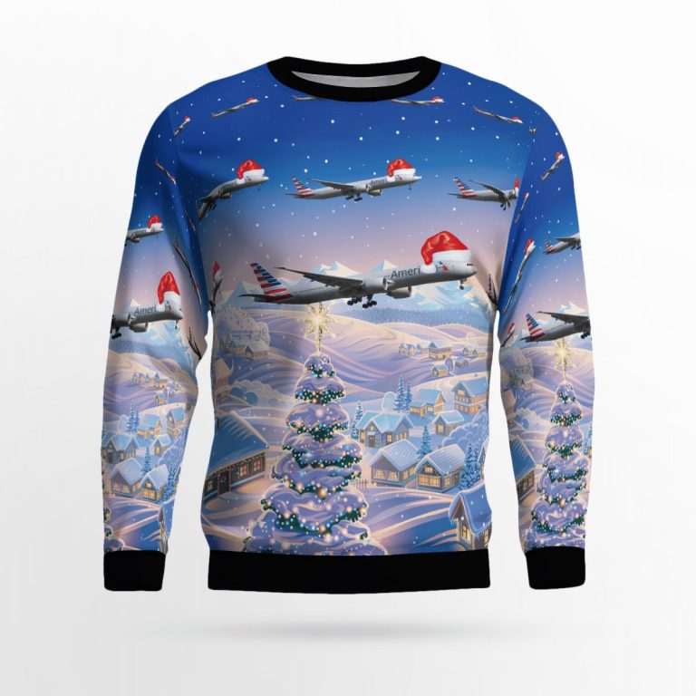American Airlines Boeing 777 323ER Christmas sweater sweatshirt 1