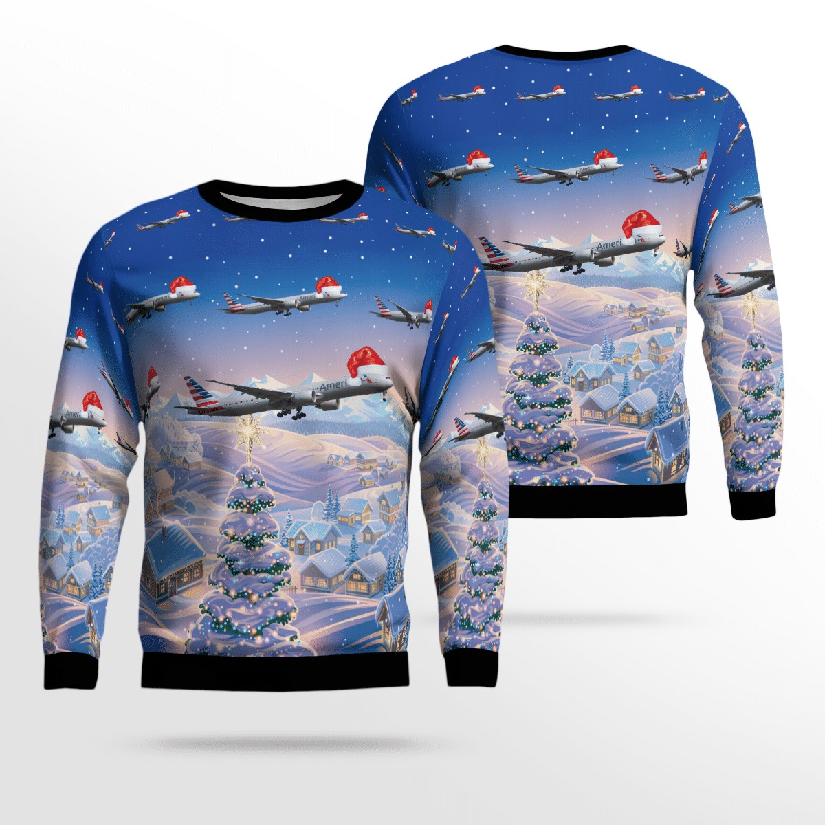 American Airlines Boeing 777 323ER Christmas sweater, sweatshirt 8 American Airlines Boeing 777 323ER Christmas sweater sweatshirt