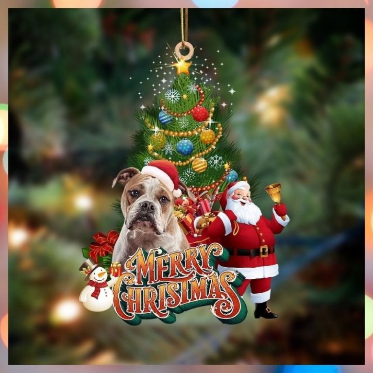 American Bulldog Santa Claus Christmas hanging ornament 1 American Bulldog Santa Claus Christmas hanging ornament 1