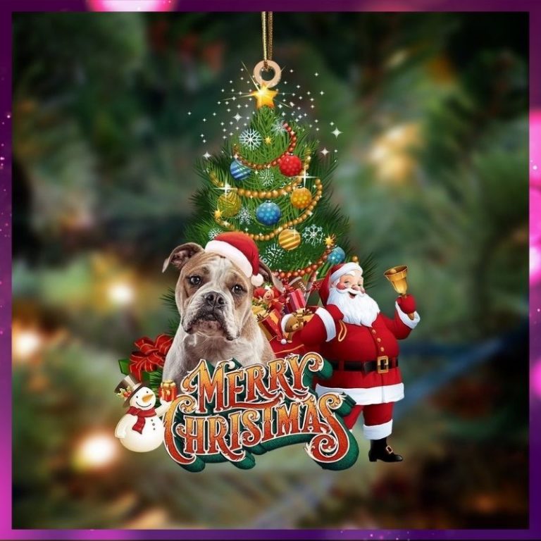 American Bulldog Santa Claus Christmas hanging ornament 2 American Bulldog Santa Claus Christmas hanging ornament 2