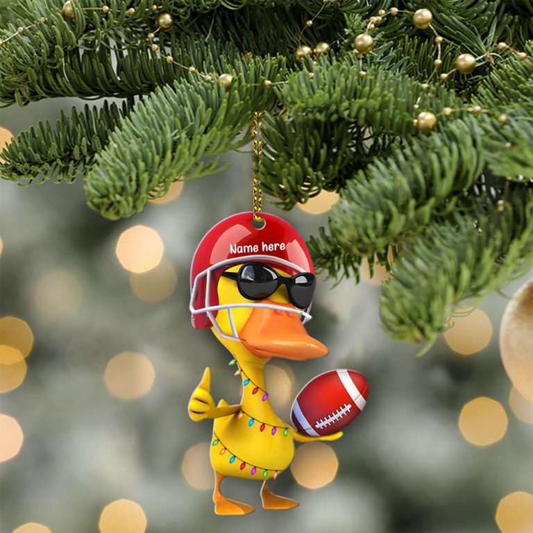 American Football Duck custom personalized name ornament 2