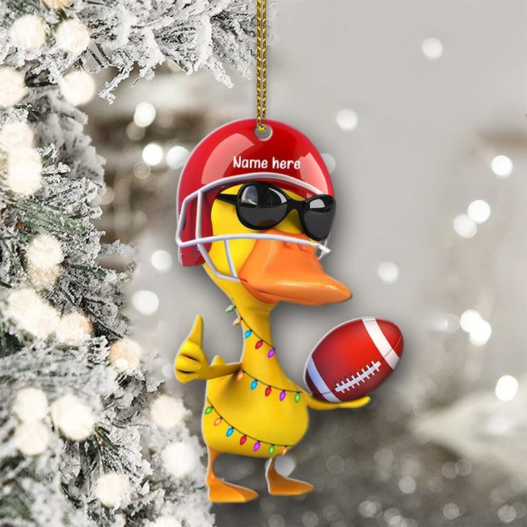 American Football Duck custom personalized name ornament