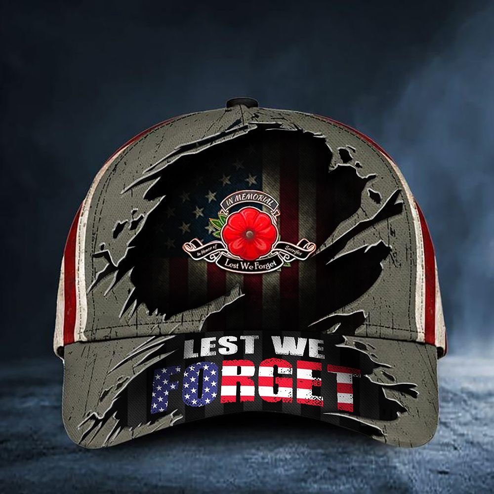 American Remembrance Veteran Day Lest We Forget cap hat 4 American Remembrance Veteran Day Lest We Forget cap hat 1