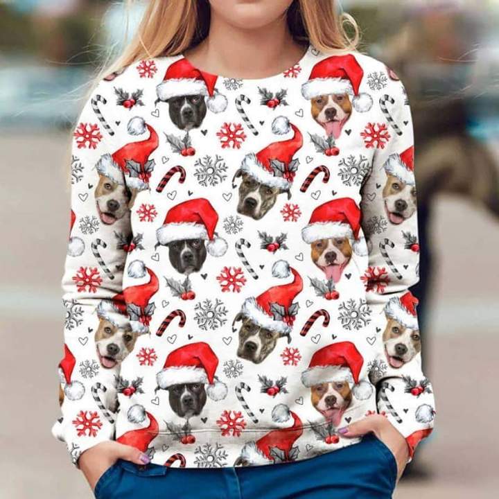American staffordshire terrier xmas decor premium sweatshirt