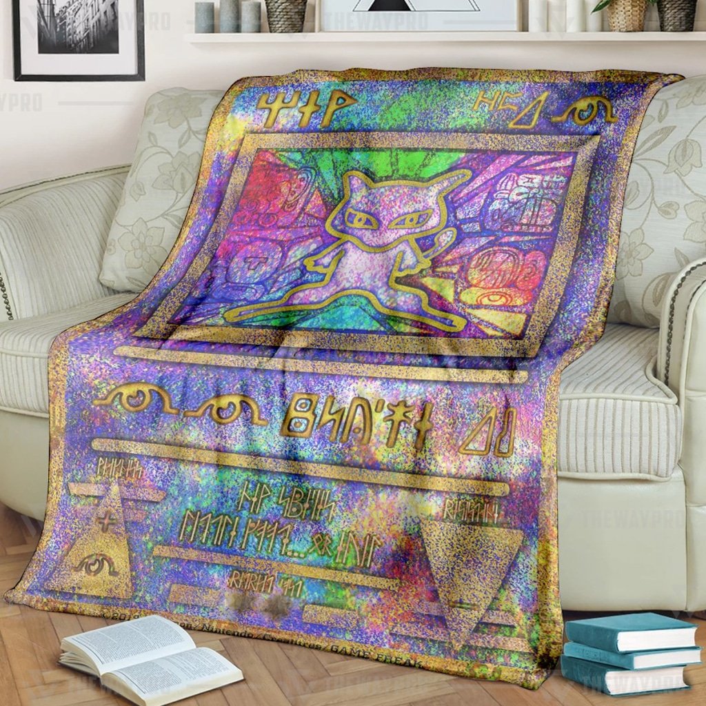 Ancient Mew Holo Pokemon blanket rug 2