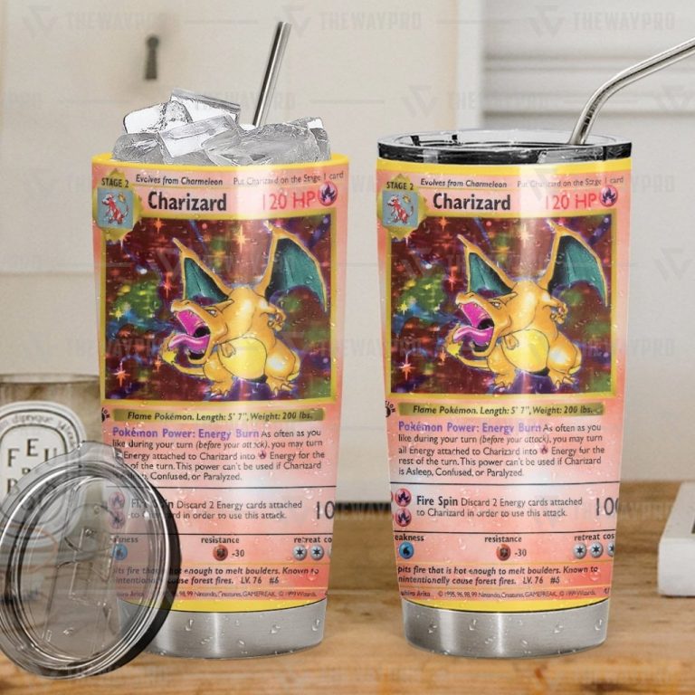 Anime Pokemon Charizard Card Custom Tumbler
