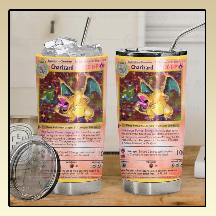 Anime Pokemon Charizard Card Custom Tumbler 4 Anime Pokemon Charizard Card Custom Tumbler3