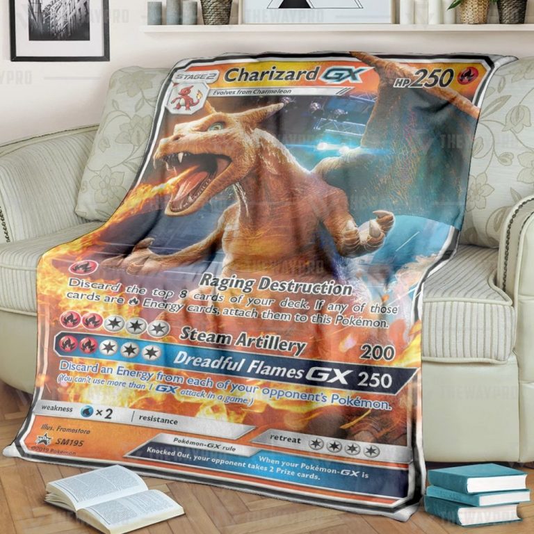 Anime Pokemon Charizard GX Custom Soft Blanket