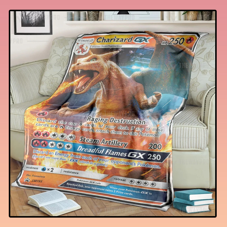 Anime Pokemon Charizard GX Custom Soft Blanket 4 Anime Pokemon Charizard GX Custom Soft Blanket2