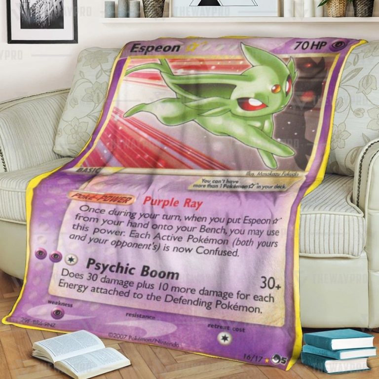 Anime Pokemon Gold Star Espeon Custom Soft Blanket