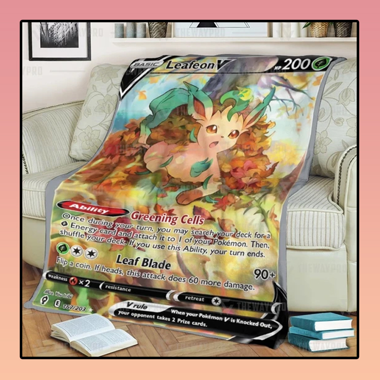 Anime Pokemon Leafeon Custom Soft Blanket 4 Anime Pokemon Leafeon Custom Soft Blanket2