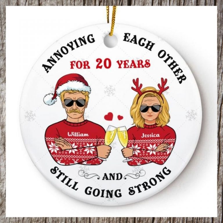 Annoying Each Other Married Couples Personalized Custom name and year ornament 2