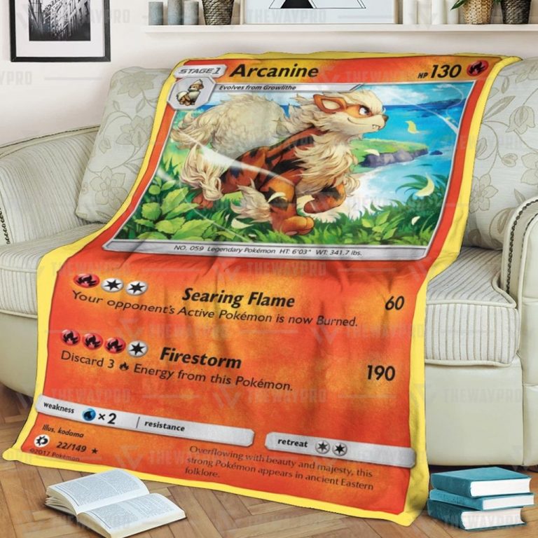 Arcanine Pokemon blanket rug 1