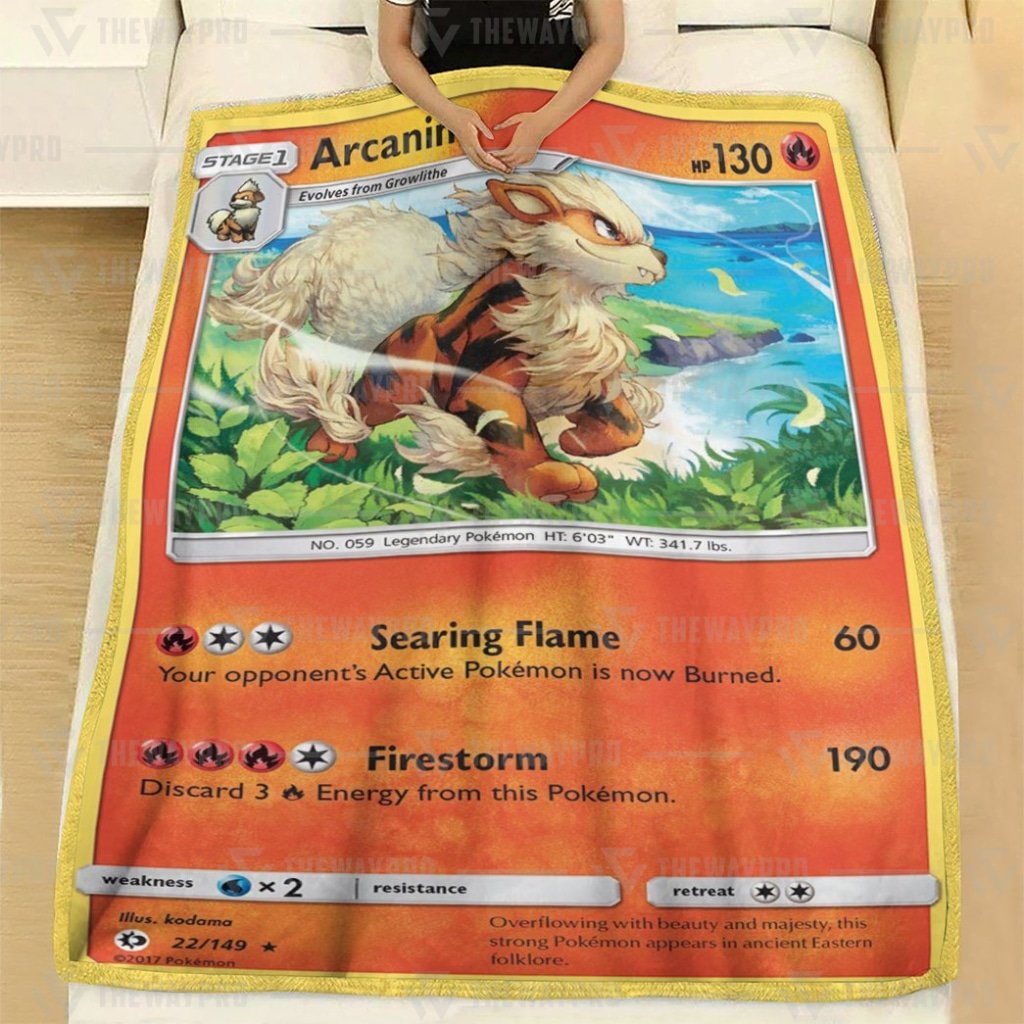 Arcanine Pokemon blanket rug 2