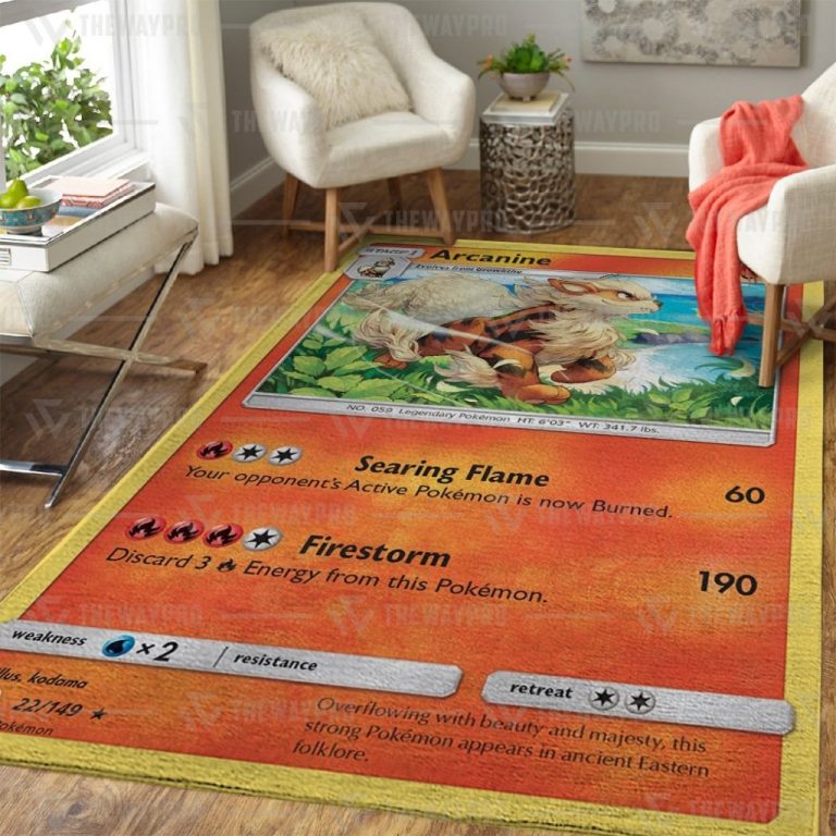 Arcanine Pokemon blanket rug 6