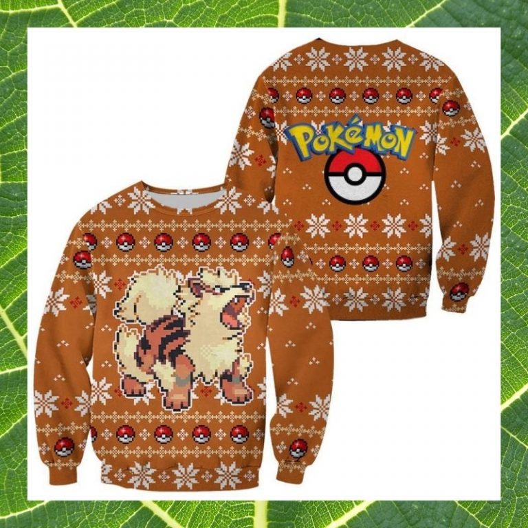 Arcanine Pokemon pokeball sweater sweatshirt 3