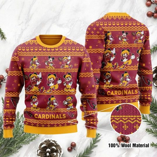 Arizona Cardinals Mickey Mouse Ugly Sweater