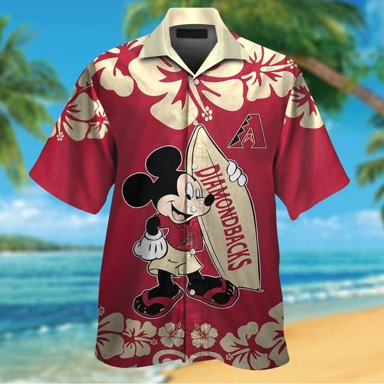 Arizona Diamondbacks Mickey Mouse Hawaiian ShirtShort1
