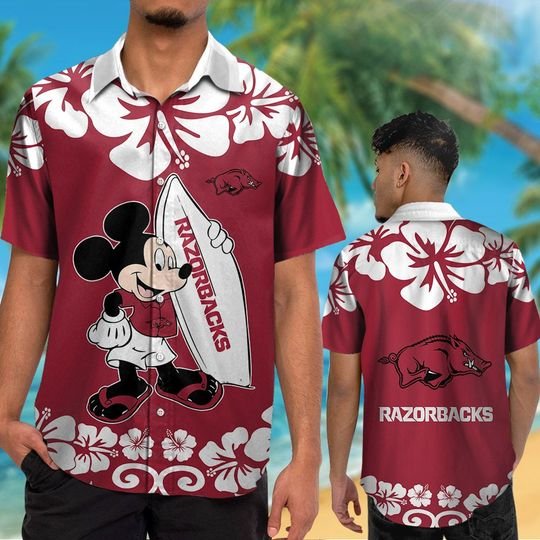 Arkansas Razorbacks Mickey Mouse Hawaiian ShirtShort