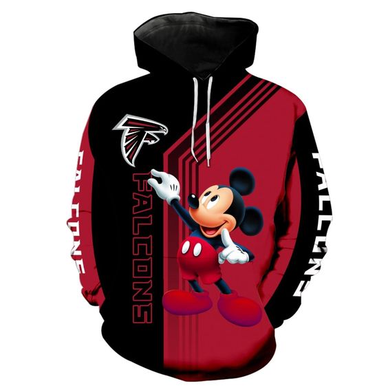 Atlanta Falcons Mickey Mouse 3D Hoodie 3 Atlanta Falcons Mickey Mouse 3D Hoodie