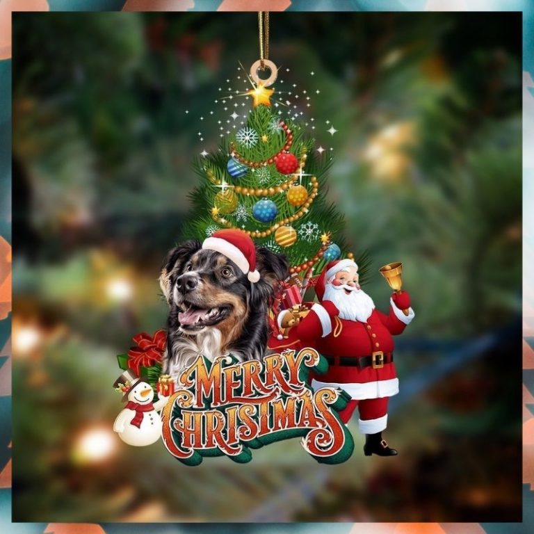 Australian Shepherd Santa Claus Christmas hanging ornament 1
