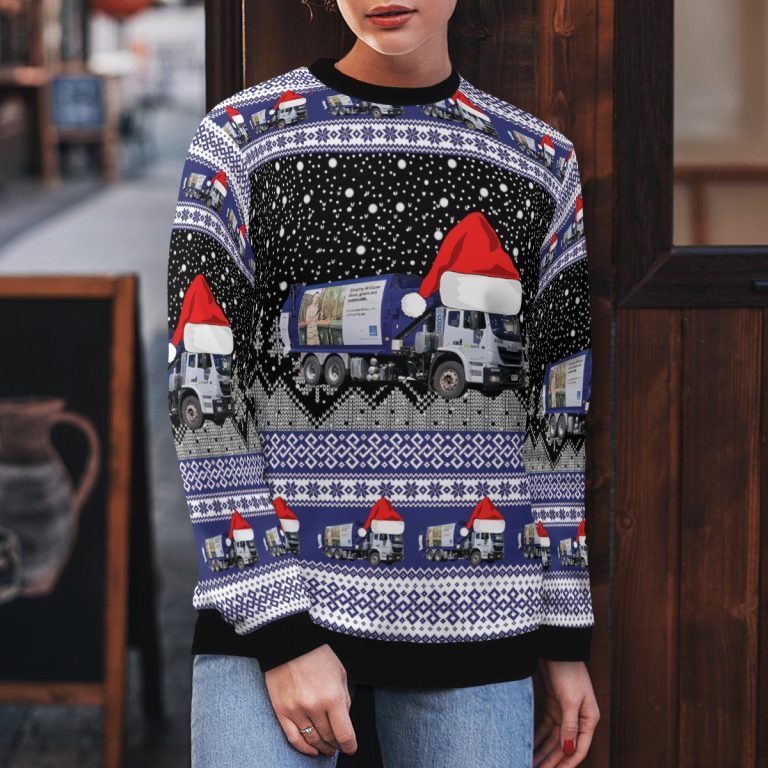 Australian Suez Waste Collection Trucks Christmas sweater sweatshirt 4