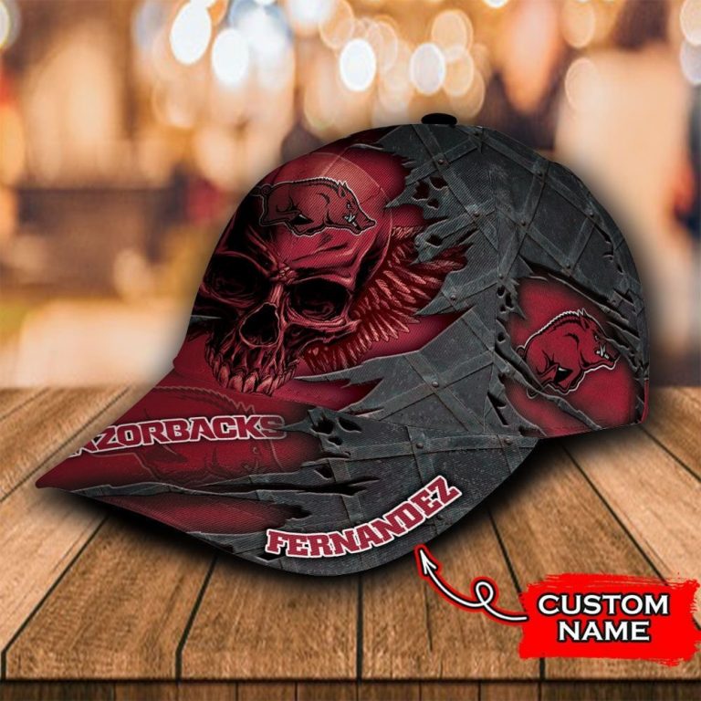BEST Skull Arkansas Razorbacks Custom Personalized Cap (3) BEST Skull Arkansas Razorbacks custom Personalized cap 3