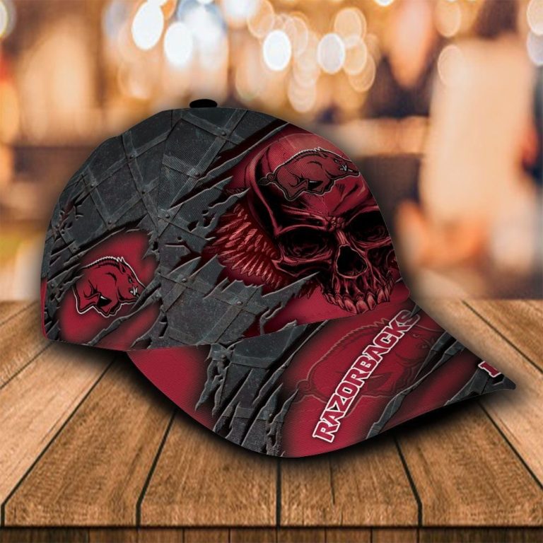 BEST Skull Arkansas Razorbacks Custom Personalized Cap (4) BEST Skull Arkansas Razorbacks custom Personalized cap 4