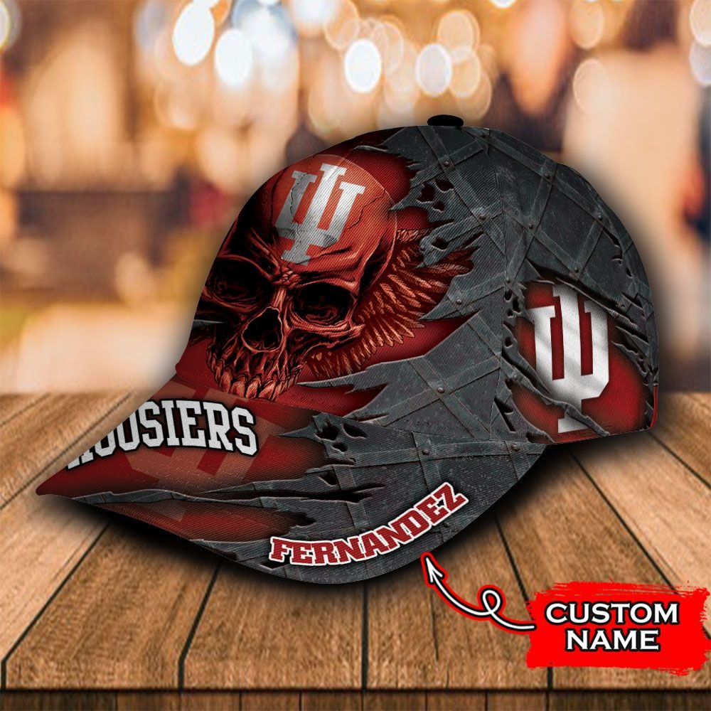 BEST Skull Indiana Hoosiers custom Personalized cap 3