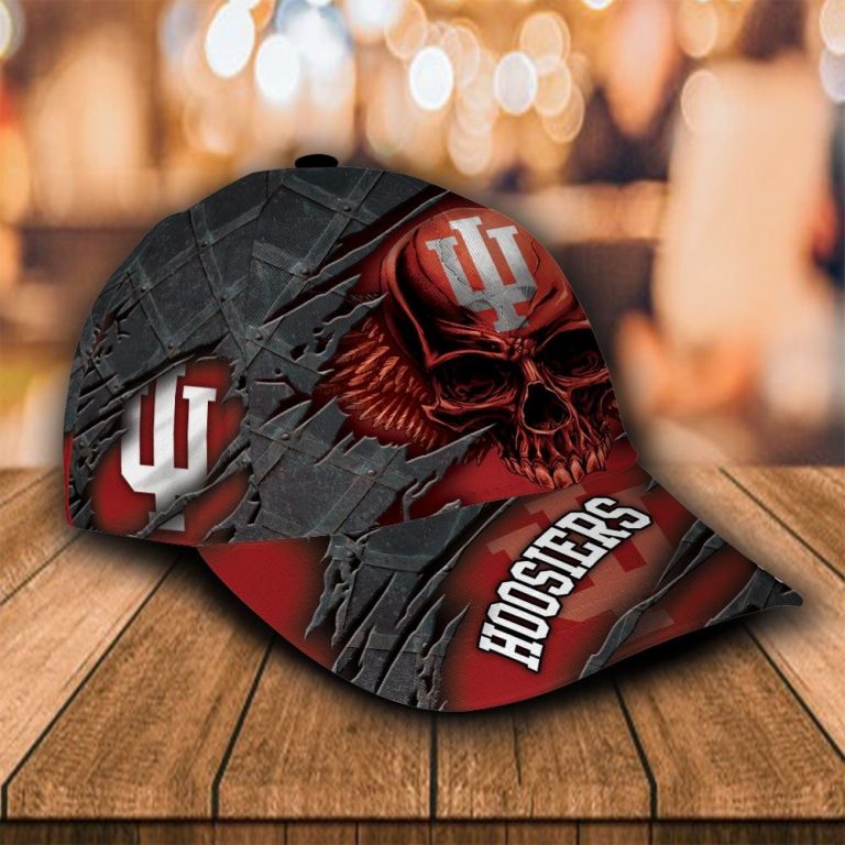 BEST Skull Indiana Hoosiers Custom Personalized Cap (4) BEST Skull Indiana Hoosiers custom Personalized cap 4