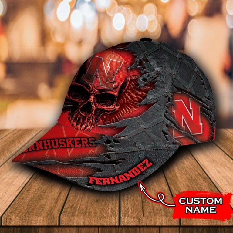 BEST Skull Nebraska Cornhuskers custom Personalized cap 3