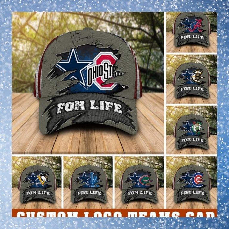 BEST For Life Dallas Cowboys And Custom Logo Sport Teams Cap (2) BEST for life Dallas Cowboys and Custom logo Sport teams cap 2