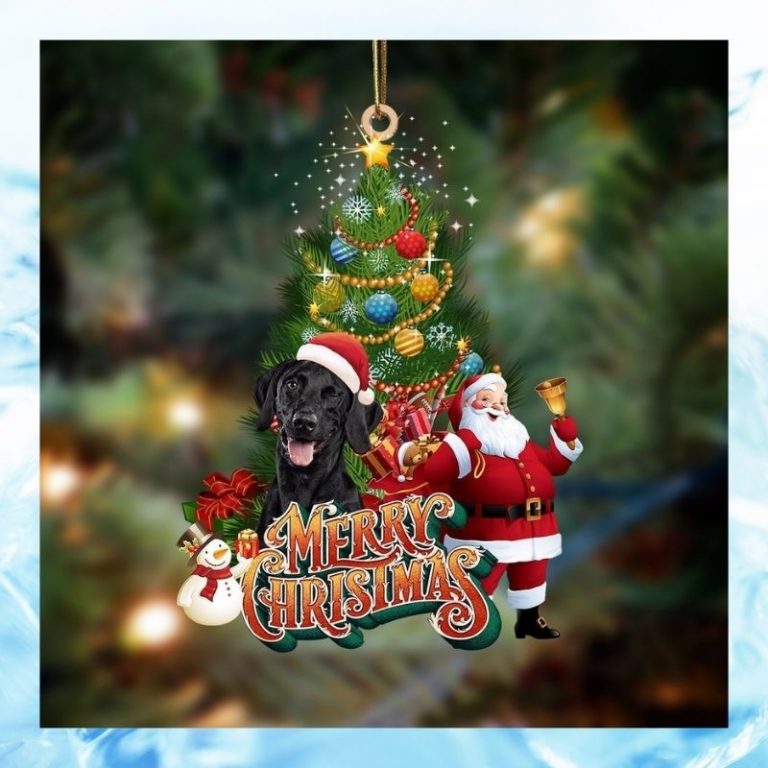 BLack Labrador Retriever Merry christmas Santa Claus christmas tree ornament (3) BLack Labrador Retriever Merry christmas Santa Claus christmas tree ornament 3