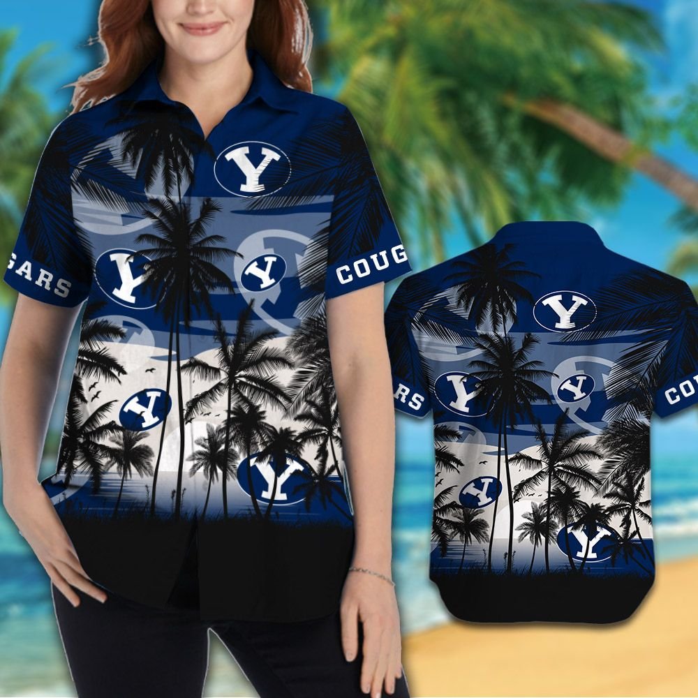 BYU Cougars football Tropical hawaiian shirt 5 BYU Cougars football Hawaiian Tropical shirt short 1