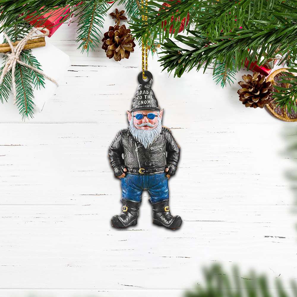 Bad To The Gnome Biker hanging Ornament 3 Bad To The Gnome Biker hanging Ornament 1