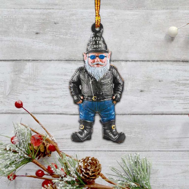 Bad To The Gnome Biker Hanging Ornament 2 Bad To The Gnome Biker hanging Ornament 2